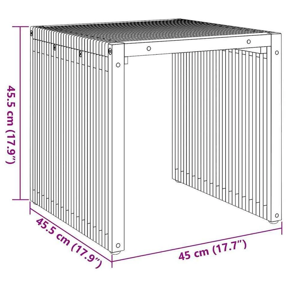 VidaXL - Terrastafel - Bruin - Massief Teakhout - 45 X 42.5 X 45 Cm 9 VidaXL - Terrastafel - Bruin - Massief Teakhout - 45 X 42.5 X 45 Cm - Afbeelding 9