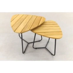 4 Seasons Verdi Set Van 2 Teak Driehoekige Salontafels -Beliani Winkel 3fbe4d4ac27f4ac2a5db774e04807d3a