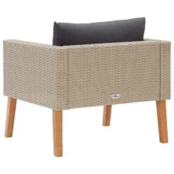 VidaXL Tuinbank Eenzits Met Kussens Poly Rattan Beige -Beliani Winkel 4022a62b7ffe42fb84350a903c999111
