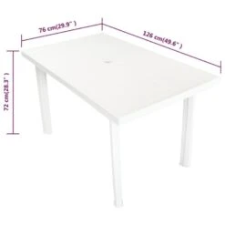 VidaXL Tuintafel 126x76x72 Cm Kunststof Wit -Beliani Winkel 40c954fd623647c9816b4aaa8cd73004