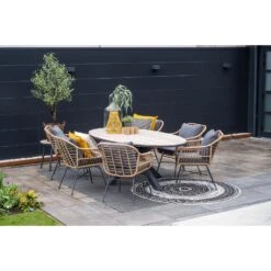 Set Van 4 - Garden Impressions Margriet Tuinstoel - Naturel -Beliani Winkel 410a48f09f2442a5919e3eceb3301769