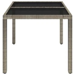 VidaXL - Tuintafel Met Glazen Blad - Grijs - Poly Rattan - 90 X 90 X 75 Cm -Beliani Winkel 414771d325834ce4a525eafbd0dd9c82