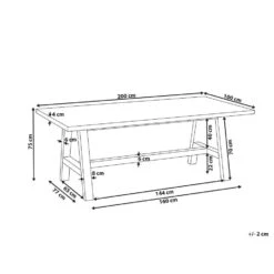 TONNARE - Tuintafel - Licht Hout - 200 X 100 Cm - Beton -Beliani Winkel 4337d69a67fe433aa92dc3c6b1b54d9d