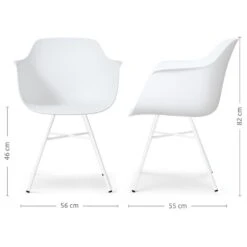 Nolon Noa-Puk Kunststof Tuinstoel Wit - Wit Onderstel -Beliani Winkel 439e34e74f2a44f1ba319d7568465210