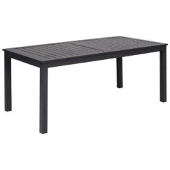 SKALOMA - Tuintafel - Donkergrijs - 180/240 X 90 Cm - Aluminium -Beliani Winkel 43bd1fc882b04d57b6b706882c0be28a