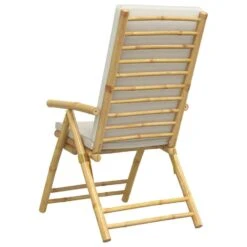VidaXL - Inklapbaar Tuinstoelen Met Kussens - Bamboe - 4 Stuks -Beliani Winkel 43d1c01049e74d66a9cf4d571d18754a