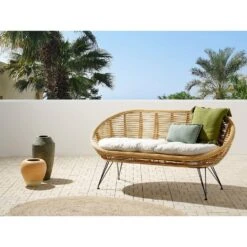 MARATEA - Tuinbank - Lichtbeige - Rotan 10 MARATEA - Tuinbank - Lichtbeige - Rotan -Beliani Winkel 43f9a97eb667459db911033f34512e6f