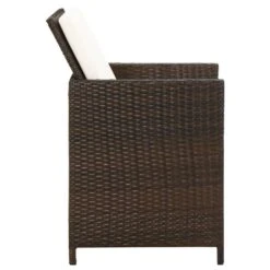 VidaXL - Diningstoelen - Kussens - Bruin - Poly Rattan - 4 Stuks - 52x56x85 Cm -Beliani Winkel 442165059ae2489eaa8c10df75215c61