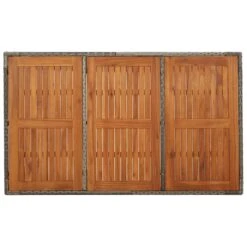 VidaXL - Tuintafel Met Houten Blad - Grijs - Poly Rattan - 150 X 90 X 75 Cm -Beliani Winkel 446084351d5a4a6ba20e1c69faea681a