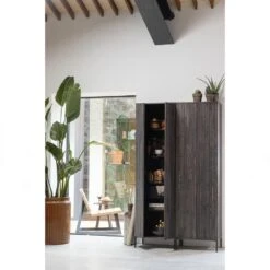WOOOD Banco Tuinstoel - Hout/Metaal - Nature - 78x68x82 -Beliani Winkel 44e8b407648043cdb3974174019d9ab4