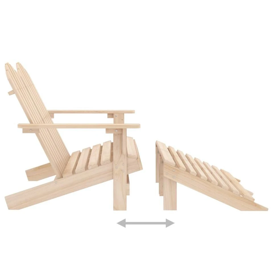 VidaXL - Tuinstoel 2-zits Adirondack - Bruin - Hout - Met Voetenban 5 VidaXL - Tuinstoel 2-zits Adirondack - Bruin - Hout - Met Voetenban - Afbeelding 5