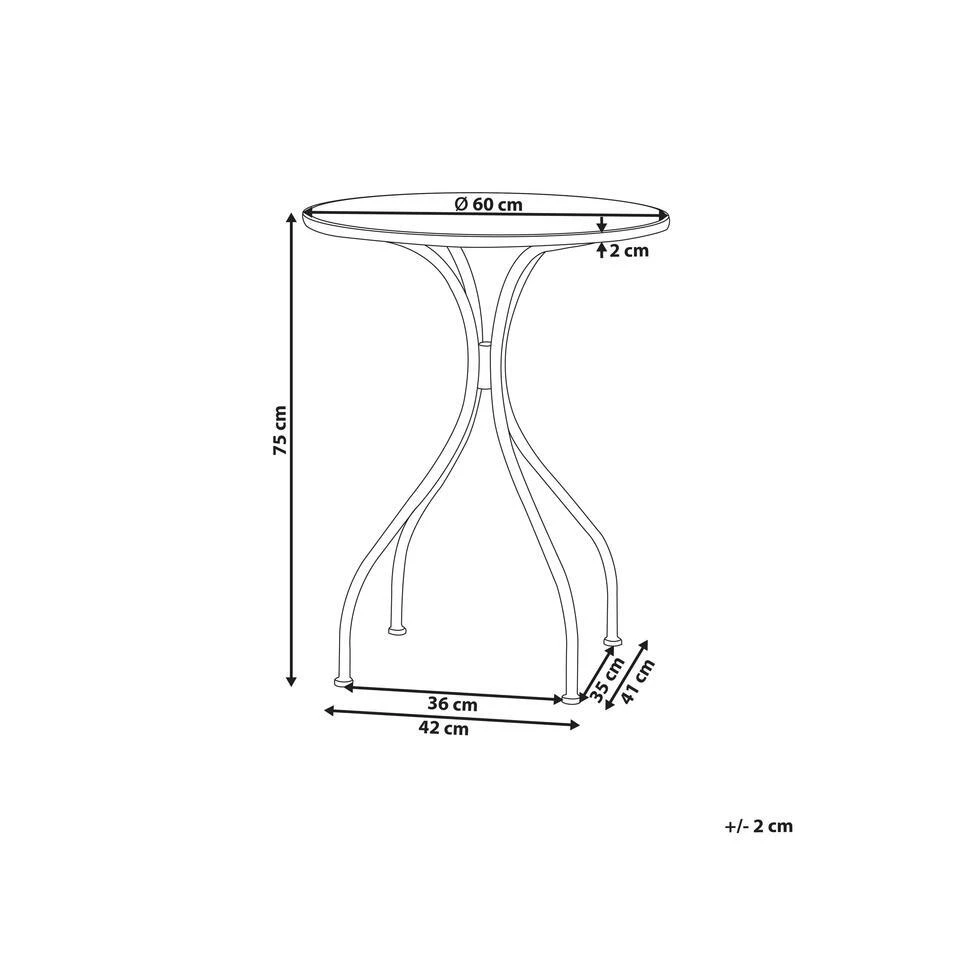 CIGLIANO - Tuintafel - Zwart - Metaal 3 CIGLIANO - Tuintafel - Zwart - Metaal - Afbeelding 3