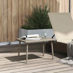 VidaXL - Tuin Salontafel - Grijs - Poly Rattan - 60 X 40 X 37 Cm -Beliani Winkel 46c40d9e9c7a4de3952ec8a42660a3ec