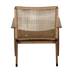 Lisomme Dion Rotan Tuinstoel Met Armleuningen - Bruin -Beliani Winkel 47c18193abf147f08dbccfb3cead8665