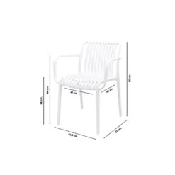 Stripe Stapelbare Tuinstoel - Wit -Beliani Winkel 47c560687d2c4e0fa36e94beac1b83c9