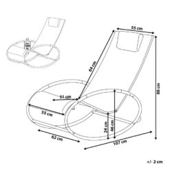 Beliani Tuinligstoel CAMPO - Blauw Staal, Textiel -Beliani Winkel 4812a64c17cc4f96abadfabadf36419d