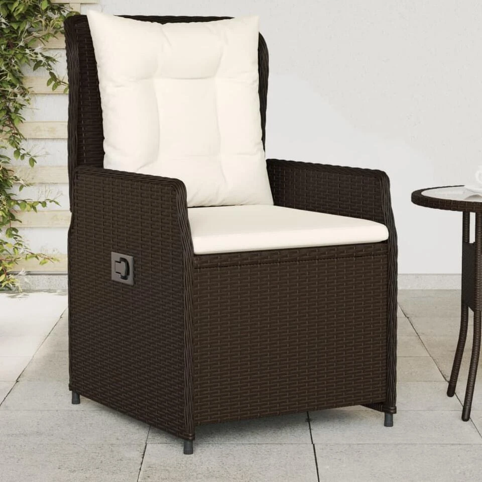 VidaXL - Tuinstoel - Bruin - Poly Rattan 2 VidaXL - Tuinstoel - Bruin - Poly Rattan - Afbeelding 2