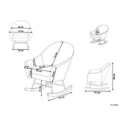 Beliani Schommelstoel OXIE - Grijs Fluweel 6 Beliani Schommelstoel OXIE - Grijs Fluweel -Beliani Winkel 4a5968871cb440dcb3a9f1d25773dbe5 1