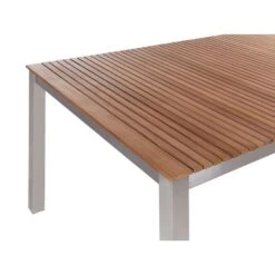 VIAREGGIO II - Tuintafel - Lichte Houtkleur - 90 X 200 Cm - Teakhout -Beliani Winkel 4aa24a22e5014cb4870357232afa79b7