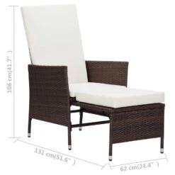 VidaXL - Tuinstoel - Bruin - Poly Rattan - Verstelbaar - Met Kussens -Beliani Winkel 4ad3c48d4dfa45e6ba444caf3bd38c97