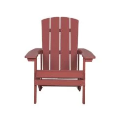 ADIRONDACK - Tuinstoel - Rood - Kunsthout -Beliani Winkel 4ae9f962219042bb994f2baf427c70bc