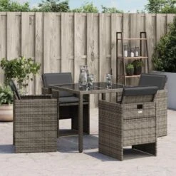 VidaXL - Tuinstoelen Met Kussens - Grijs - Poly Rattan - 4 Stuks 13 VidaXL - Tuinstoelen Met Kussens - Grijs - Poly Rattan - 4 Stuks -Beliani Winkel 4b8403a01a7747409e23e097b4991347
