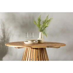 Svea - Catalina Ronde Tuintafel - ø120 Cm - Naturel -Beliani Winkel 4bfabfe288654aa98ec5aee578000266