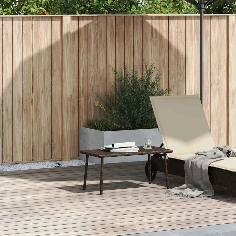 VidaXL - Tuin Salontafel - Bruin - Poly Rattan - 80 X 40 X 37 Cm 2 VidaXL - Tuin Salontafel - Bruin - Poly Rattan - 80 X 40 X 37 Cm - Afbeelding 2