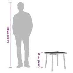 VidaXL - Tuin Salontafel - Grijs - Poly Rattan - 40 X 40 X 37 Cm -Beliani Winkel 4d1f3d8a77074f8896e019fb78b1b204