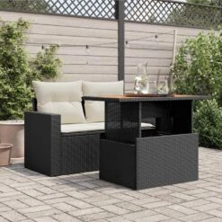 VidaXL - Tuintafel - Zwart - Poly Rattan En Acaciahout - 100x55x73 Cm -Beliani Winkel 4d561fec096141bbaf3ce9bf5ba1782f