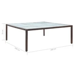 VidaXL Tuintafel 200x200x74 Cm Poly Rattan Bruin 7 VidaXL Tuintafel 200x200x74 Cm Poly Rattan Bruin -Beliani Winkel 4e2a1a105d8e44a3841267e8c0328590