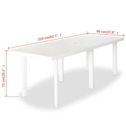 VidaXL Tuintafel 210x96x72 Cm Kunststof Wit -Beliani Winkel 4f6f70b06f4a4f1da2993dfb81eb23ac