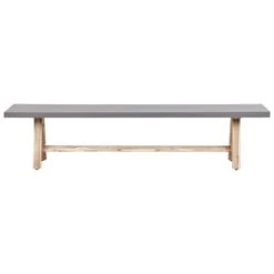 TONNARE - Tuinbank - Licht Hout - 200 Cm - Beton -Beliani Winkel 4f9257cea3b44f2fa17855534d634e13