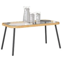 VidaXL - Salontafel - Bruin - Poly Rattan - 90 X 45 X 43 Cm -Beliani Winkel 500d60649d584699874a64a6b3426571