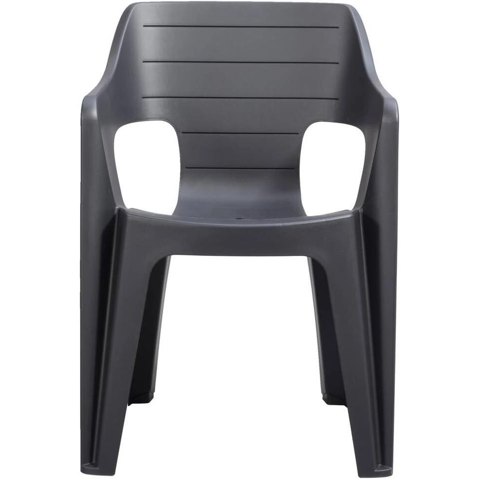 Keter Stapelstoel Bilbao - Antraciet - 79x57x57cm 2 Keter Stapelstoel Bilbao - Antraciet - 79x57x57cm - Afbeelding 2