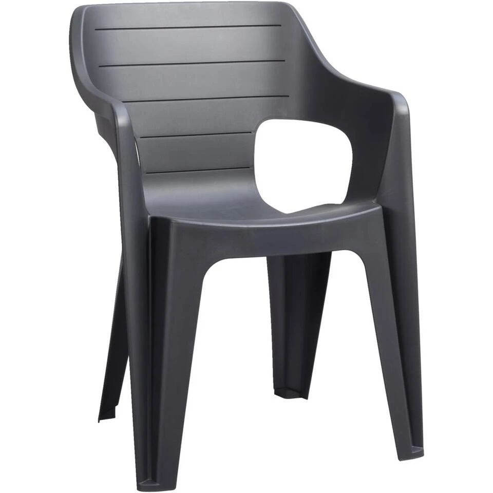 Keter Stapelstoel Bilbao - Antraciet - 79x57x57cm 1 Keter Stapelstoel Bilbao - Antraciet - 79x57x57cm