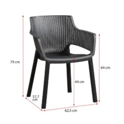 Keter Stapelstoel Eva - Antraciet -Beliani Winkel 50101078 9600