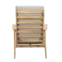 Lounge Fauteuil Jura - Acacia/grijs -Beliani Winkel 50103030 0900