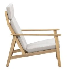 Lounge Fauteuil Jura - Acacia/grijs -Beliani Winkel 50103030 8000