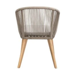 Diningstoel Nant - Wicker/acacia Taupe - 86x61x60 Cm -Beliani Winkel 50103035 0900