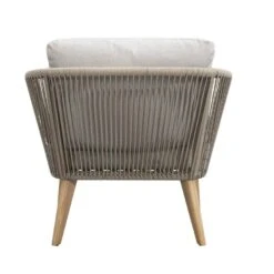 Loungestoel Nant - Wicker/acacia Taupe - 87x79x67 Cm -Beliani Winkel 50103036 0900