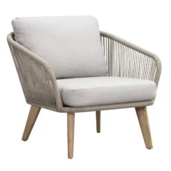 Loungestoel Nant - Wicker/acacia Taupe - 87x79x67 Cm