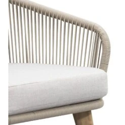 Loungestoel Nant - Wicker/acacia Taupe - 87x79x67 Cm -Beliani Winkel 50103036 9000