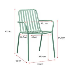 Stapelstoel Vence - Metaal Lichtgroen - 82x55x62 Cm -Beliani Winkel 50105164 9096