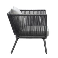 Loungestoel Almeria - Antraciet - 75x89x75 Cm -Beliani Winkel 50105176 0900