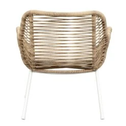 Loungestoel Grand - Wicker Naturel - 78x73x71 Cm -Beliani Winkel 50105269 0900