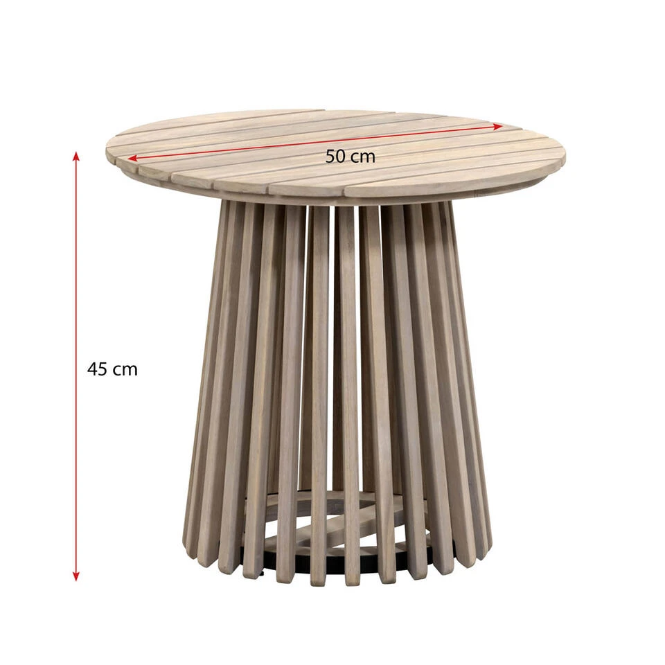 Bijzettafel Saône - Acacia/greywash - 45xØ50 Cm 6 Bijzettafel Saône - Acacia/greywash - 45xØ50 Cm - Afbeelding 6