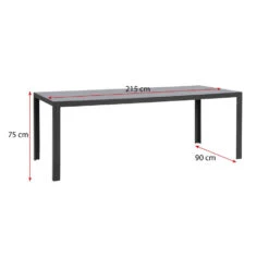 Tuintafel Savoie - Aluminium/glas Antraciet - 75x215x90 Cm -Beliani Winkel 50155148 9096