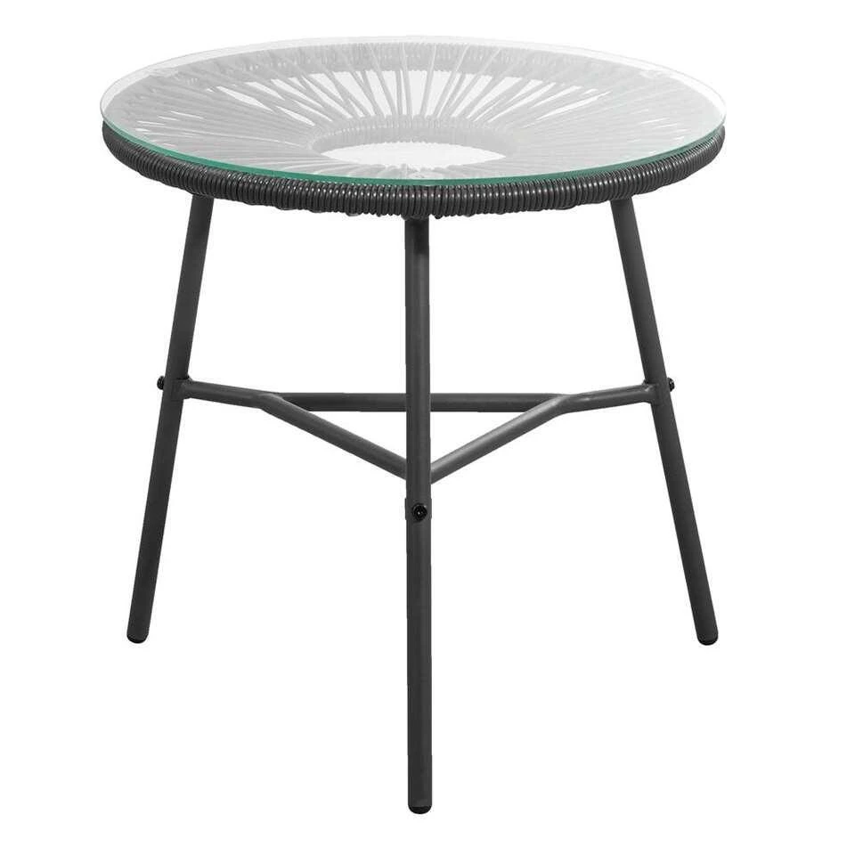 Bijzettafel Formentera - Antraciet - 50xØ50 Cm 1 Bijzettafel Formentera - Antraciet - 50xØ50 Cm