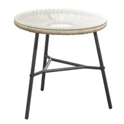 Bijzettafel Formentera - Naturel/antraciet - 50xØ50 Cm -Beliani Winkel 50155168 0300